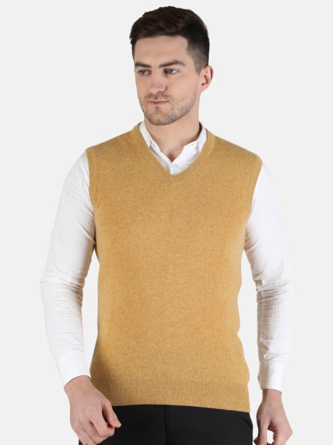 

Monte Carlo Men Yellow Solid Wool Sweater Vest