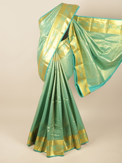 

Pothys Green & Gold-Toned Woven Design Zari Art Silk Saree