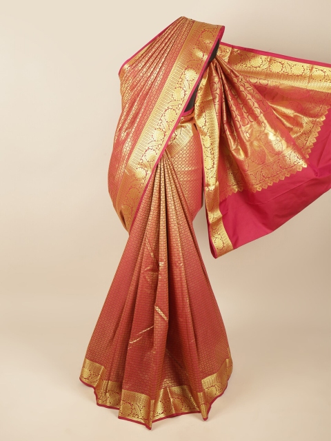 

Pothys Fuchsia & Gold-Toned Woven Design Zari Art Silk Saree