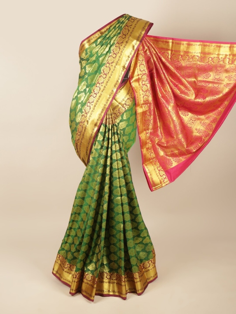 

Pothys Green & Magenta Ethnic Motifs Zari Art Silk Saree