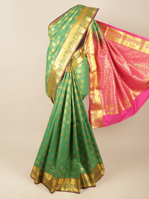 

Pothys Green & Magenta Ethnic Motifs Zari Art Silk Saree
