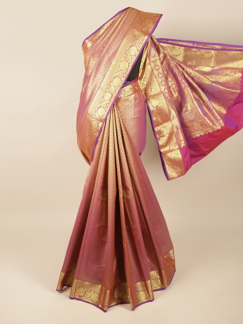 

Pothys Purple & Gold-Toned Woven Design Zari Art Silk Saree