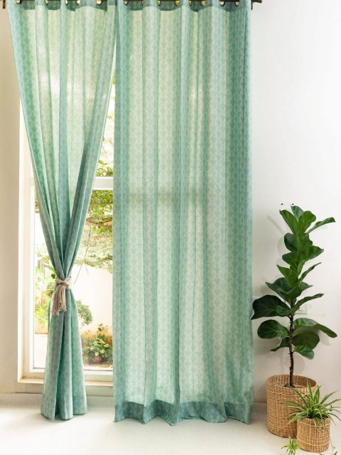 

The Yellow Dwelling Blue & Yellow Geometric Window Curtain