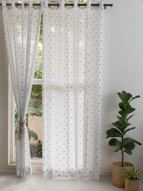 

The Yellow Dwelling Blue & Yellow Geometric Window Curtain