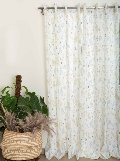 

The Yellow Dwelling Green & White Floral Window Curtain