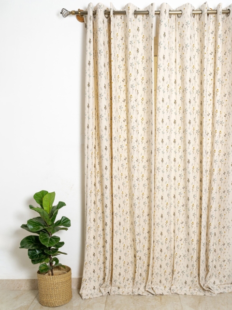 

The Yellow Dwelling Beige & Mustard Floral Door Curtain
