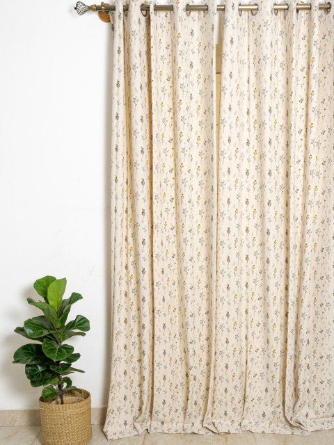 

The Yellow Dwelling Beige & Blue Floral Window Curtain