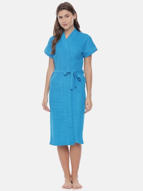 

GOLDSTROMS Women Turquoise Blue Solid Bathrobe