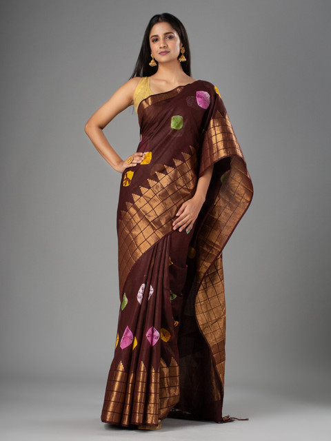 

Mitera Brown Woven Design Saree