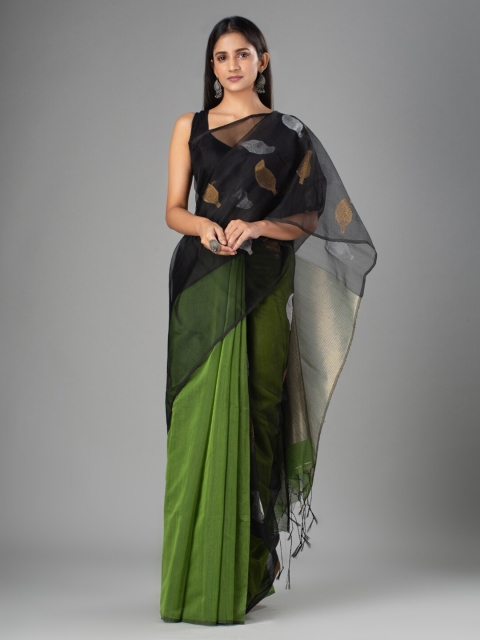 

Mitera Green Woven Design Saree