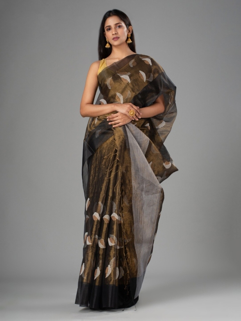 

Mitera Black & White Floral Pure Silk Saree