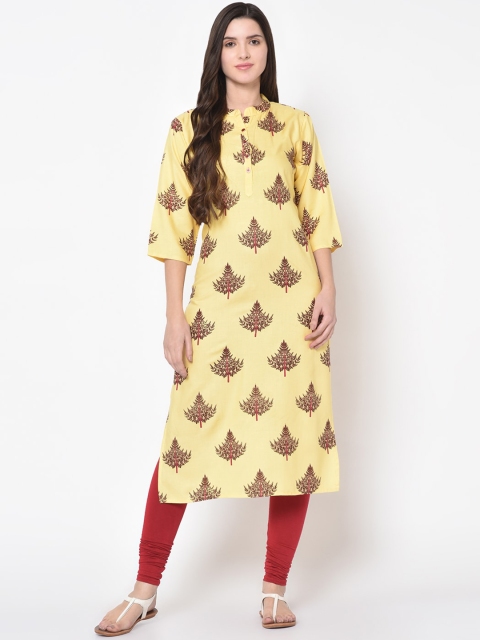 

TRUNDZ Women Yellow Ethnic Motifs Printed Kurta