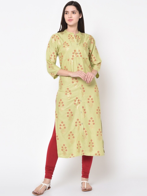 

TRUNDZ Women Green Floral Printed Kurta