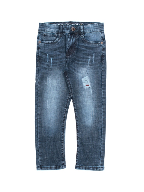 

Lil Lollipop Kids Navy Blue Mildly Distressed Light Fade Straight Fit Jeans