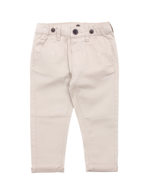 

Lil Lollipop Unisex Kids Beige Straight Fit Pure Cotton Chinos With Suspender