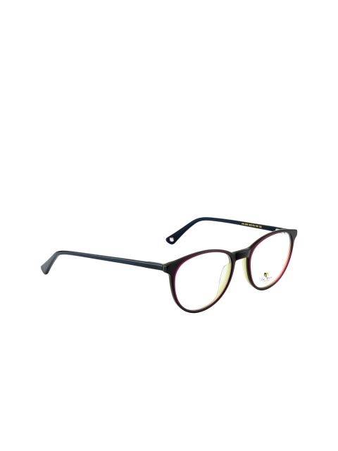 

Ted Smith Unisex Maroon & Black Solid Full Rim Round Frames