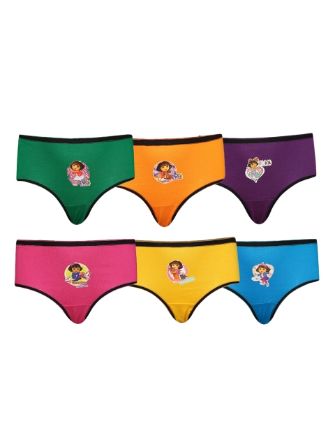 

Red Rose Girls Pack Of 6 Dora Cotton Basic Briefs, Yellow