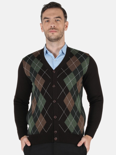 

Monte Carlo Men Black & Brown Printed Cardigan