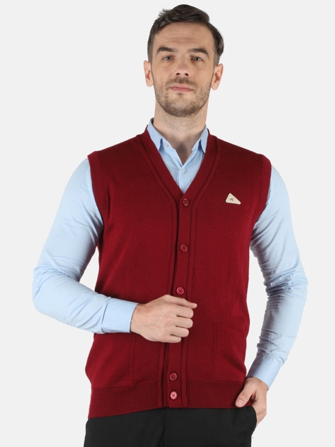 

Monte Carlo Men Maroon Solid Wool Cardigan