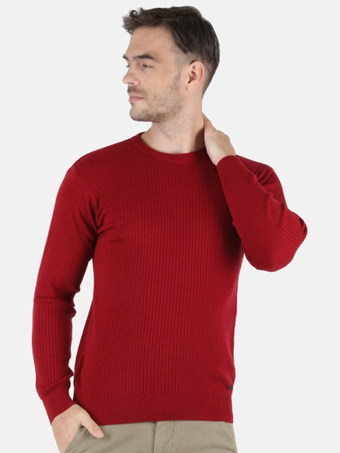 

Monte Carlo Men Maroon Wool Ribbed Pullover