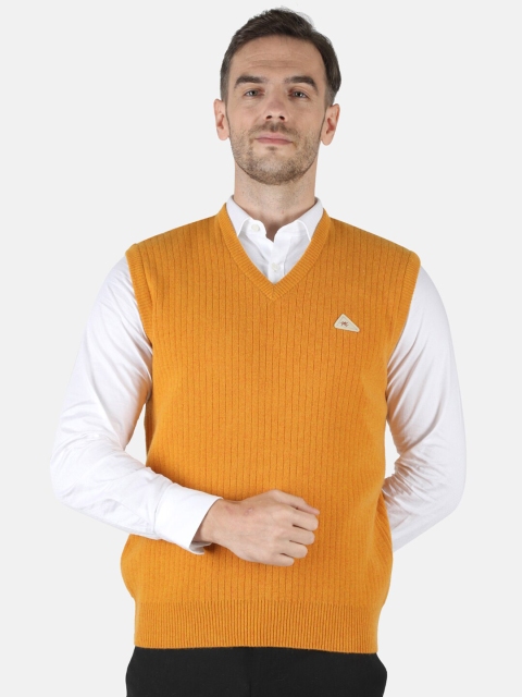 

Monte Carlo Men Yellow Solid Wool Sweater Vest