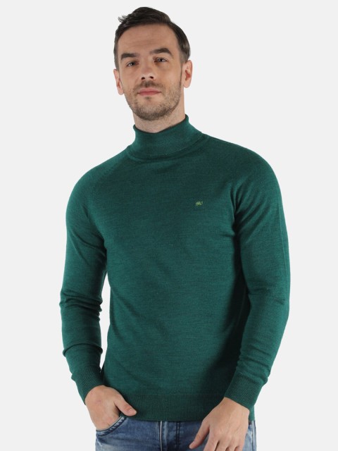 

Monte Carlo Men Green Solid Wool Pullover
