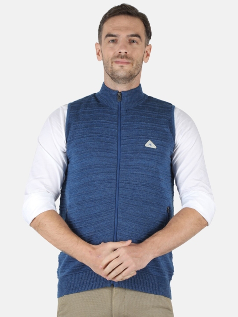 

Monte Carlo Men Blue Self Design Woolen Cardigan