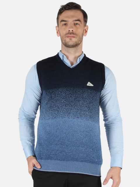 

Monte Carlo Men Blue Colourblocked Sweater Vest