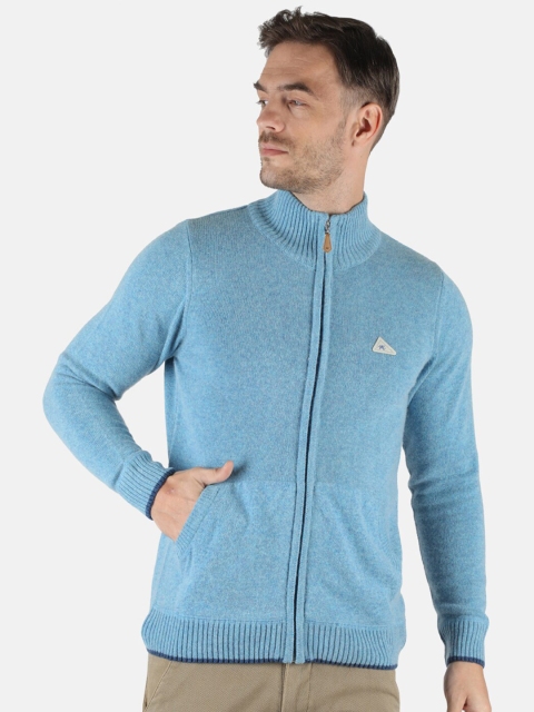 

Monte Carlo Men Blue Wool Front-Open with Zip Detail