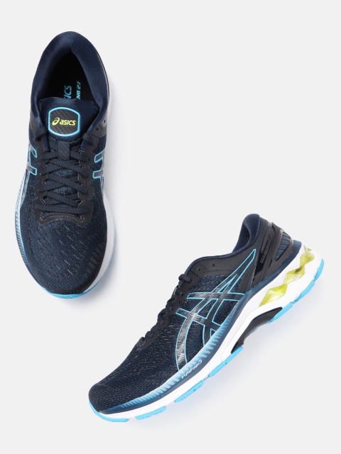 

ASICS Men Blue Woven Design Gel Kayano 27 Road Running Shoes