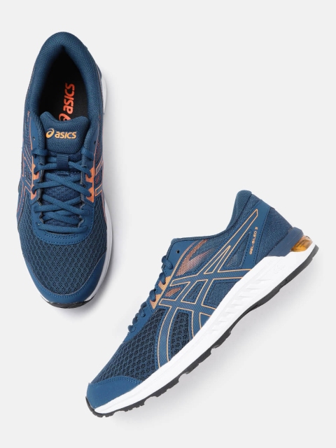 

ASICS Men Blue & Orange Gel Sileo 3 Woven Design Running Shoes
