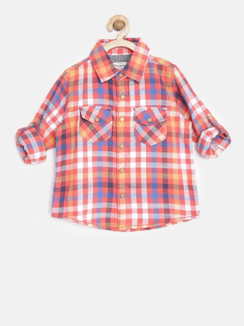 

Pepe Jeans Boys Red Semi Fit Checked Casual Shirt