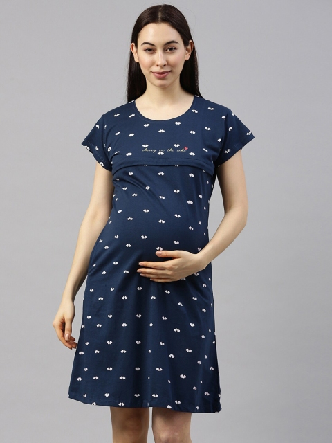 

GOLDSTROMS Navy Blue Printed Nightdress