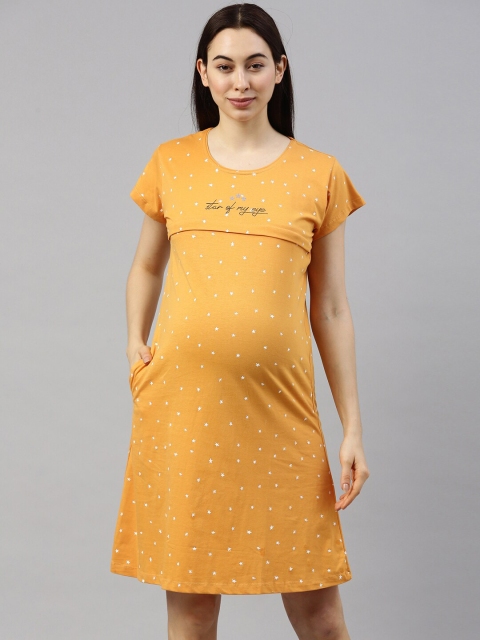 

GOLDSTROMS Mustard Printed Maternity Nightdress