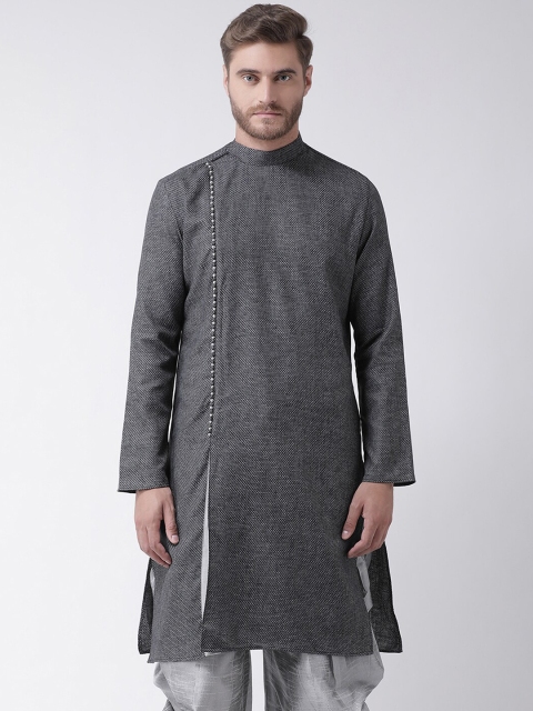 

DEYANN Men Charcoal Angrakha Kurta with Patiala