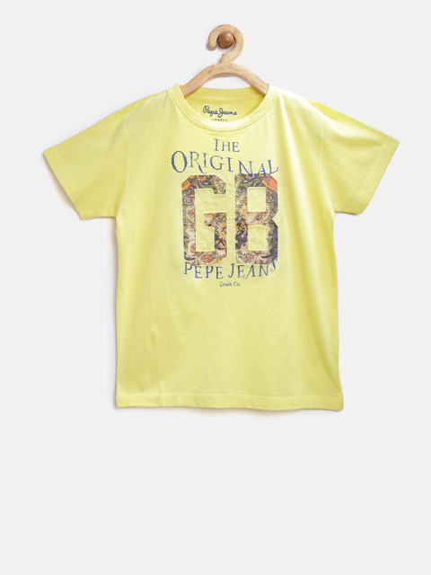 

Pepe Jeans Boys Yellow Printed Round Neck T-shirt