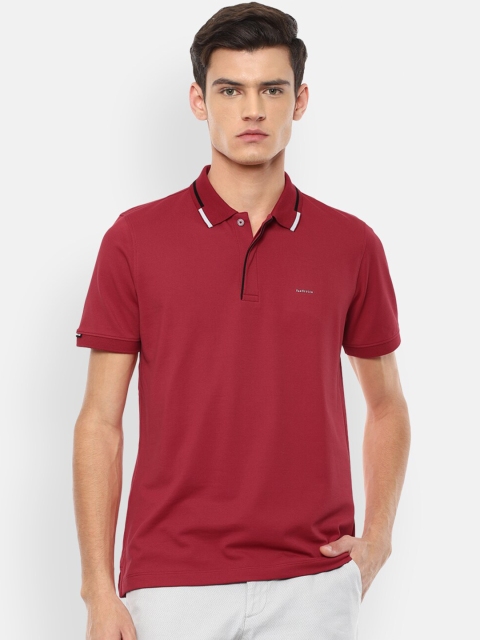 

Van Heusen Men Maroon Solid Polo Collar T-shirt