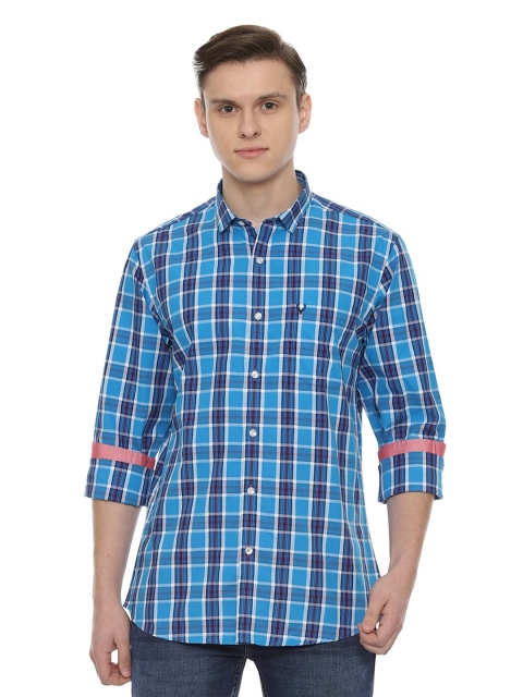 

Allen Solly Men Blue Slim Fit Tartan Checked Casual Shirt