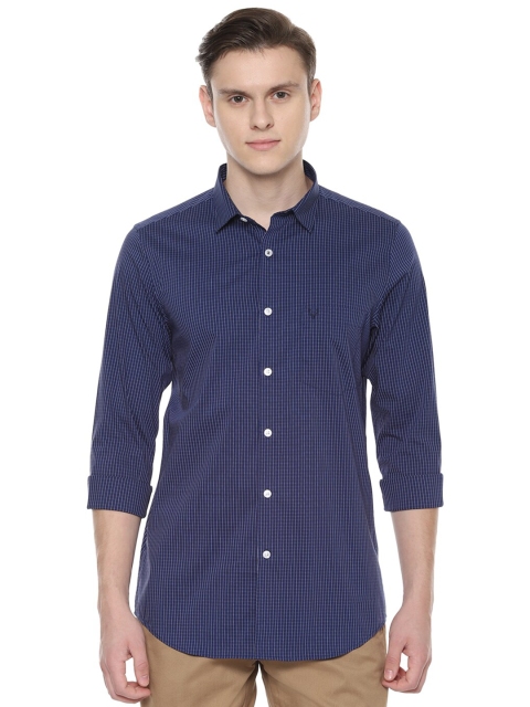 

Allen Solly Men Blue Slim Fit Tartan Checks Checked Casual Shirt
