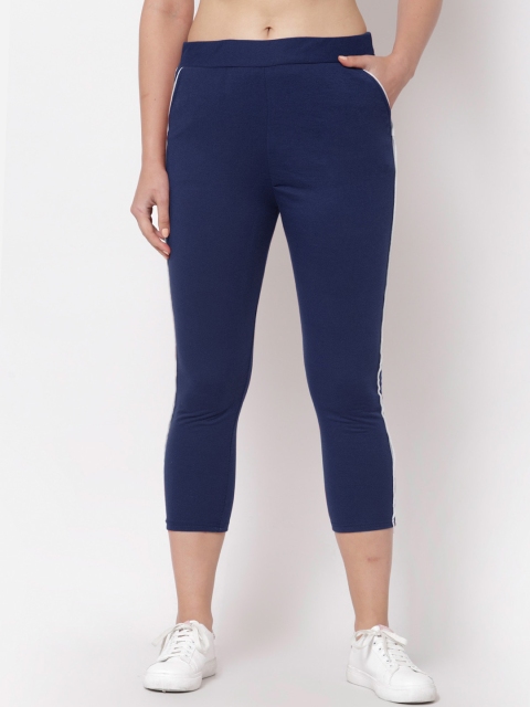 

KLOTTHE Women Blue Solid Slim-Fit Woolen Rapid-Dry Track Pants
