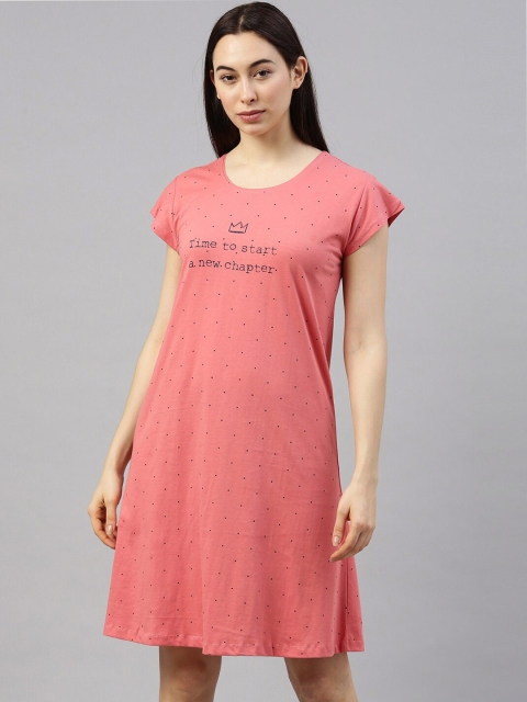 

GOLDSTROMS Peach-Coloured Printed Nightdress