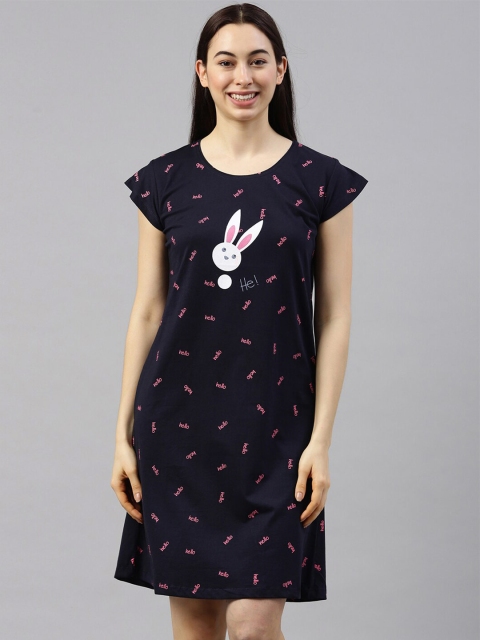 

GOLDSTROMS Navy Blue Printed Nightdress