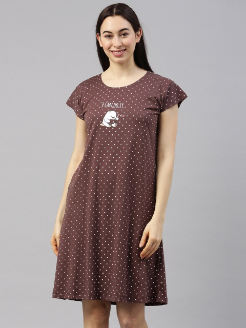 

GOLDSTROMS Coffee Brown Printed Nightdress