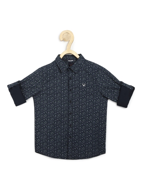 

Allen Solly Junior Boys Navy Blue Slim Fit Printed Casual Shirt