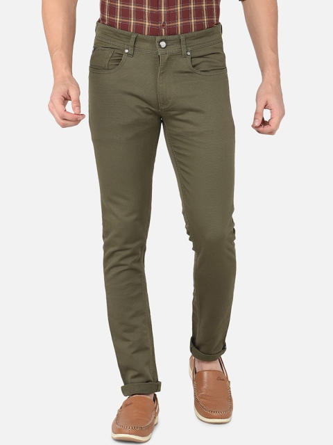 

Oxemberg Men Olive Green Lean Slim Fit Jeans