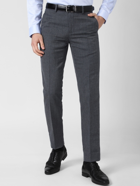 

Peter England Men Grey Slim Fit Trousers