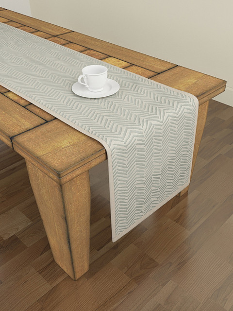 

S9home by Seasons Blue & Grey Printed 6-Seater Table Runner