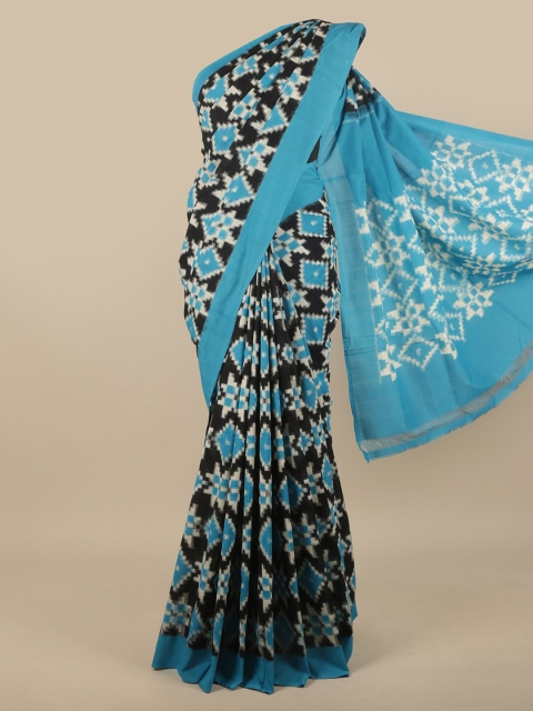 

Pothys Blue & Black Printed Pure Cotton Saree