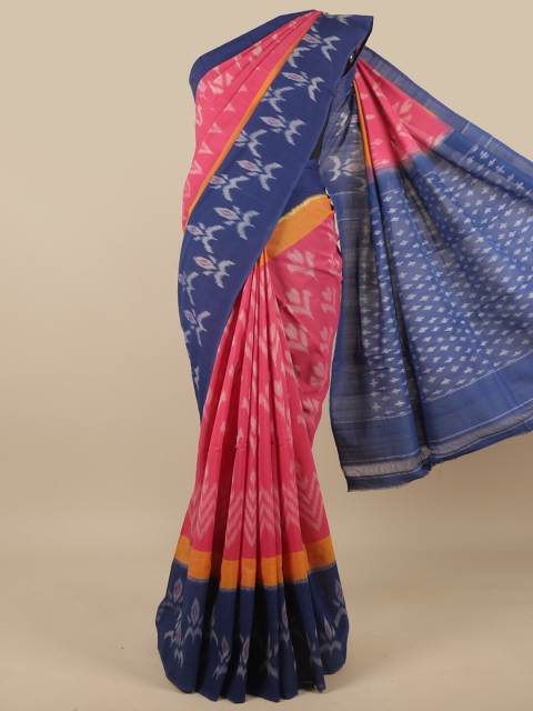 

Pothys Pink & Orange Pure Cotton Pochampally Saree