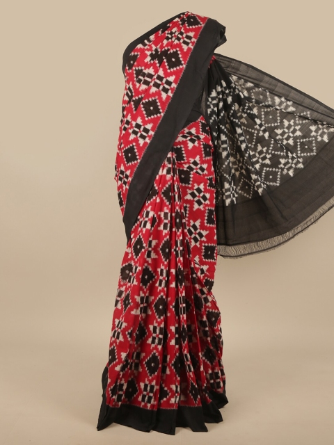 

Pothys Red & Black Geometric Printed Cotton Blend Saree